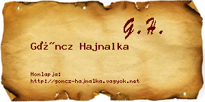 Göncz Hajnalka névjegykártya