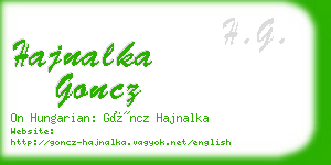 hajnalka goncz business card